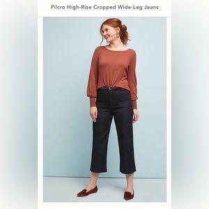 Pilcro by Anthropologie cropped polka dot black denim size 27
